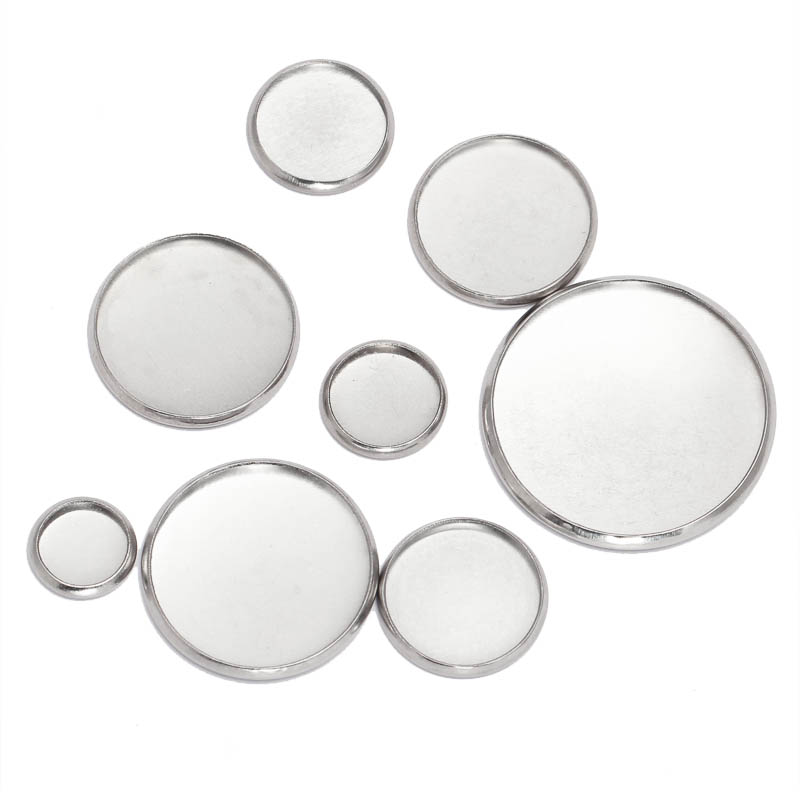Bezels Set Pendant - 20 sztuk ze stali nierdzewnej okrągłe