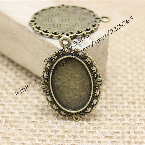 40 sztuk/partia antyczny brąz  – Bezels Set Pendant recenzja i cena